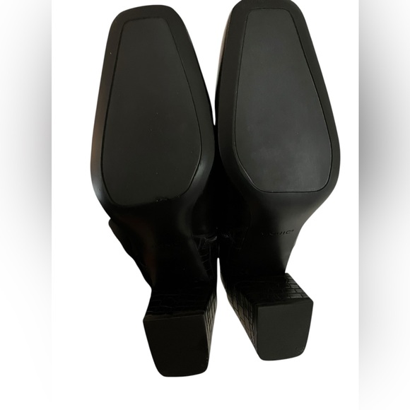 Vionic Linda Heeled Shortie Bootie Leather Shoes Croc Embossed Black Size 10 - Picture 8 of 16